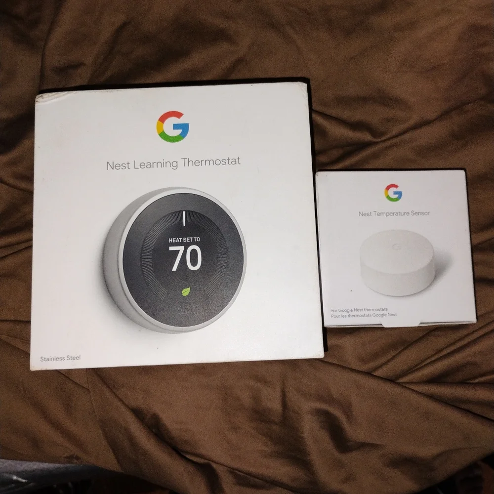 Google Nest Thermostat and Sensor Set - Stainless Steel